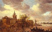 Jan van  Goyen A Church and a Farm on the Bank of a River oil